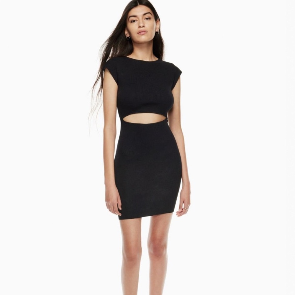 Wilfred Black Mini Dress with Cut-Out